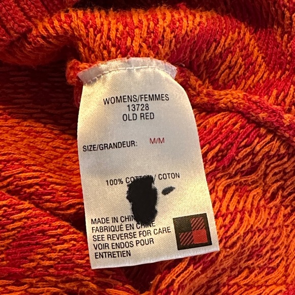 Woolrich Vintage Cozy Old Red Patterned Women's Funnel Neck Sweater - Picture 12 of 13
